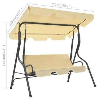 Schommelbank 170x110x153 cm cr&egrave;mewit