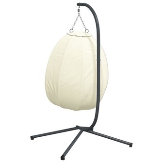 Hangstoel met standaard stof en staal beige
