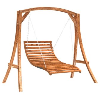 Schommelbed vurenhout met teak afwerking