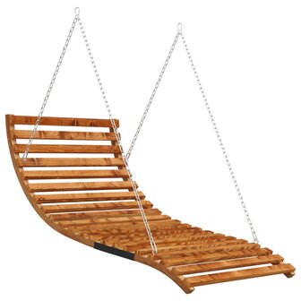 Schommelbed vurenhout met teak afwerking