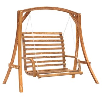 Schommelbank vurenhout met teak afwerking