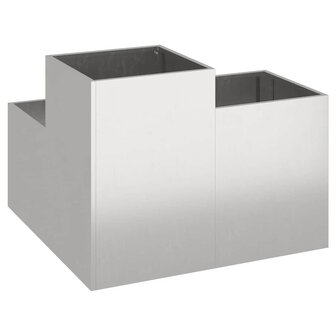 Tuin Bloempot Zilver 80 x 80 x 60 cm Roestvrij staal