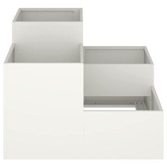 Tuin Bloempot Wit 80 x 80 x 60 cm Staal