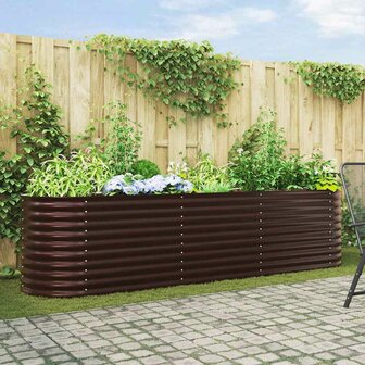 Verhoogde plantenbak Bruin 320 x 80 x 81 cm Staal