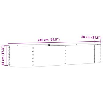 Verhoogde plantenbak Groen 240 x 80 x 44 cm Staal