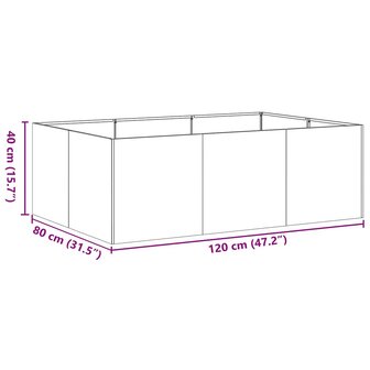 Plantenbak 120x80x40 cm staal antracietkleurig