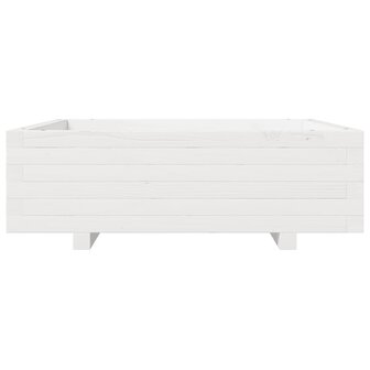 Plantenbak 80x80x26,5 cm massief grenenhout wit
