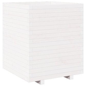 Plantenbak 60x60x72,5 cm massief grenenhout wit