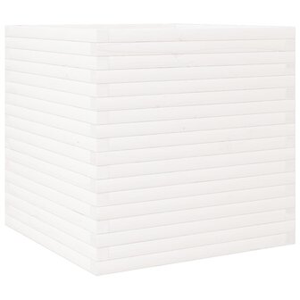 Plantenbak 70x70x68,5 cm massief grenenhout wit