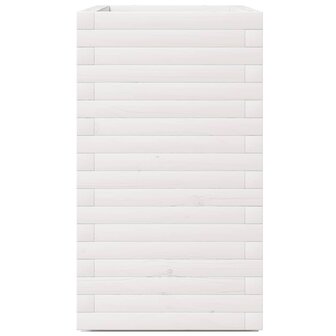Plantenbak 70x40x72,5 cm massief grenenhout wit