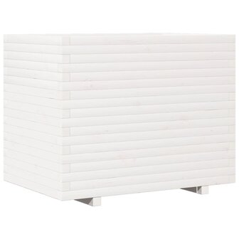 Plantenbak 90x60x72,5 cm massief grenenhout wit