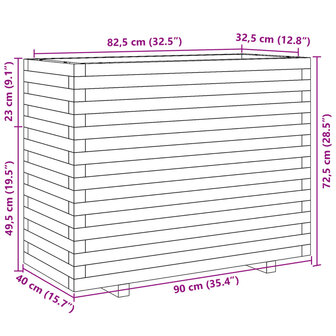 Plantenbak 90x40x72,5 cm ge&iuml;mpregneerd grenenhout