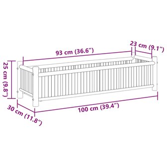 Plantenbak 100x30x25 cm bamboe