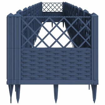Plantenbak met pinnen 363,5x43,5x43,5 cm polypropeen blauwgrijs