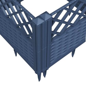 Plantenbak met pinnen 363,5x43,5x43,5 cm polypropeen blauwgrijs