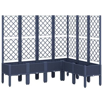 Plantenbak met latwerk 160x120x142 cm polypropeen blauwgrijs