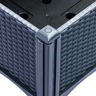 Plantenbak met latwerk 200x160x142 cm polypropeen blauwgrijs