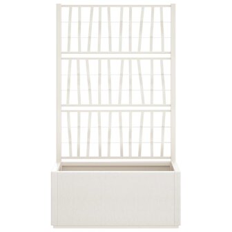 Plantenbak met latwerk 80x36x140 cm polypropeen wit