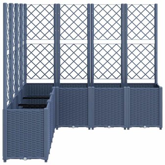 Plantenbak met latwerk 160x160x140 cm polypropeen blauwgrijs
