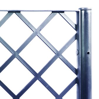 Plantenbak met latwerk 160x40x142 cm polypropeen blauwgrijs