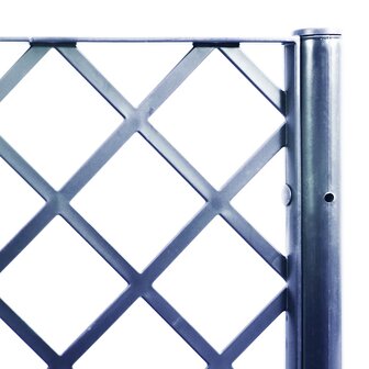 Plantenbak met latwerk 160x40x140 cm polypropeen blauwgrijs