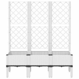Plantenbak met latwerk 120x40x142 cm polypropeen wit