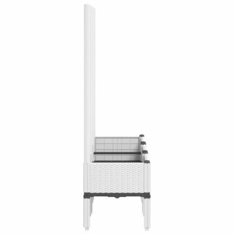 Plantenbak met latwerk 120x40x142 cm polypropeen wit