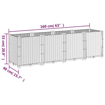 Plantenbak 160x40x53 cm polypropeen blauwgrijs