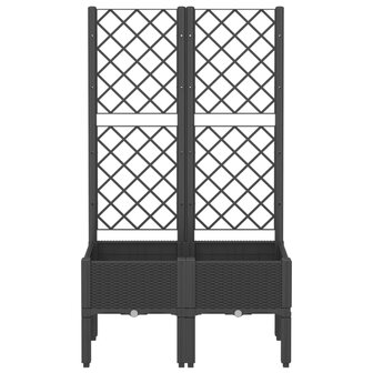 Plantenbak met latwerk 80x40x142 cm polypropeen zwart