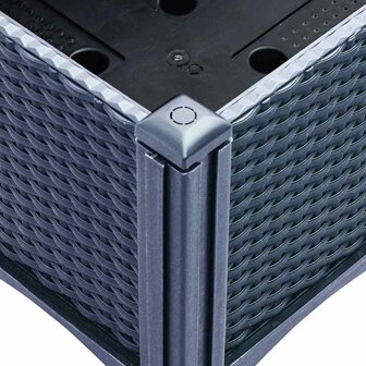 Plantenbak met latwerk 120x40x142 cm polypropeen blauwgrijs