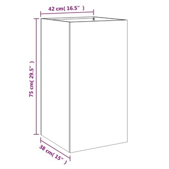 Plantenbak 42x38x75 cm staal wit