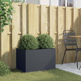 Plantenbak 62x40x39 cm staal antracietkleurig