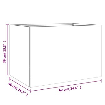 Plantenbak 62x40x39 cm staal antracietkleurig