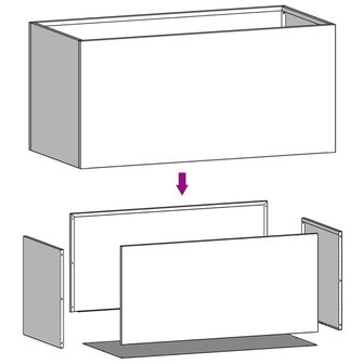 Plantenbak 62x40x39 cm staal antracietkleurig