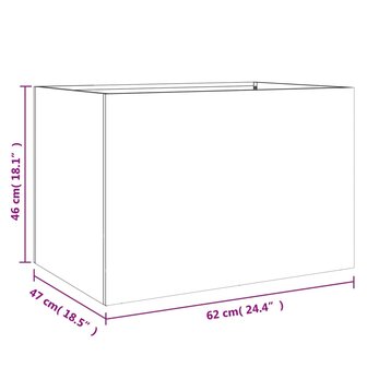 Plantenbak 62x47x46 cm staal olijfgroen