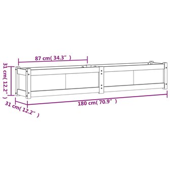 Plantenbak 180x31x31 cm massief douglashout