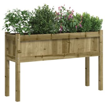 Plantenbak met poten 110x31x70 cm ge&iuml;mpregneerd grenenhout