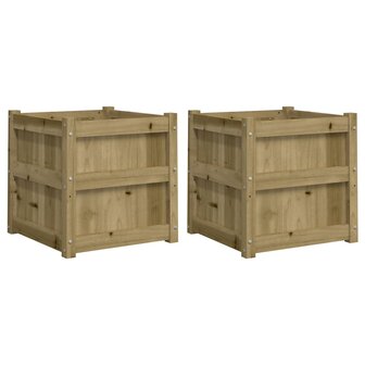 Plantenbakken 2 st cm ge&iuml;mpregneerd hout