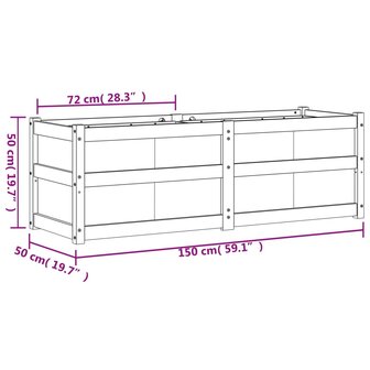 Plantenbak 150x50x50 cm ge&iuml;mpregneerd grenenhout