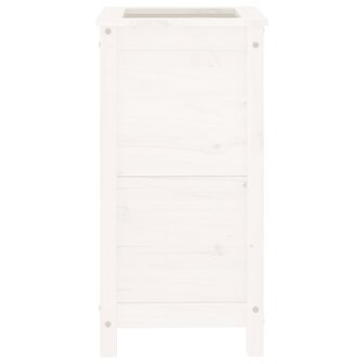 Plantenbak 40x40x78 cm massief grenenhout wit
