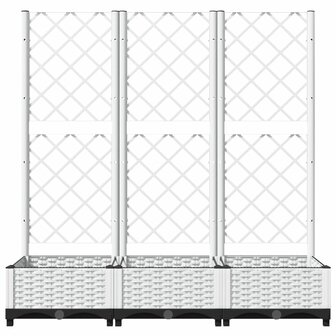 Plantenbak met latwerk 120x40x121,5 cm polypropeen wit