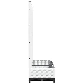 Plantenbak met latwerk 120x40x121,5 cm polypropeen wit