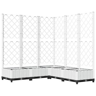 Plantenbak met latwerk 120x120x121,5 cm polypropeen wit