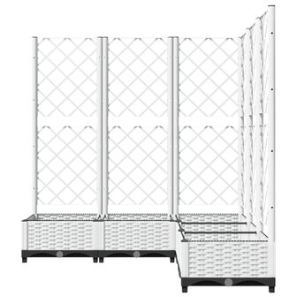 Plantenbak met latwerk 120x120x121,5 cm polypropeen wit