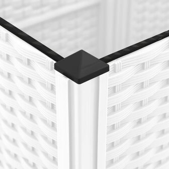 Plantenbak met latwerk 120x120x121,5 cm polypropeen wit
