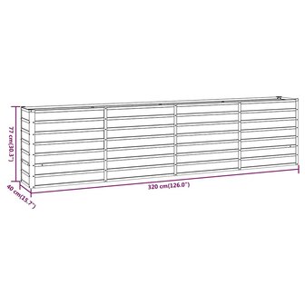 Plantenbak verhoogd 320x40x77 cm cortenstaal roestig