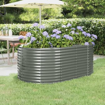 Plantenbak 175x100x68 cm gegalvaniseerd staal grijs