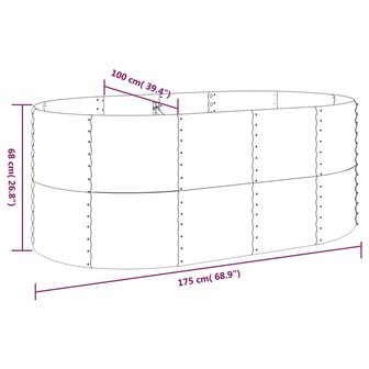 Plantenbak 175x100x68 cm gegalvaniseerd staal groen