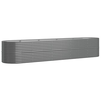 Plantenbak 368x80x68 cm gegalvaniseerd staal grijs