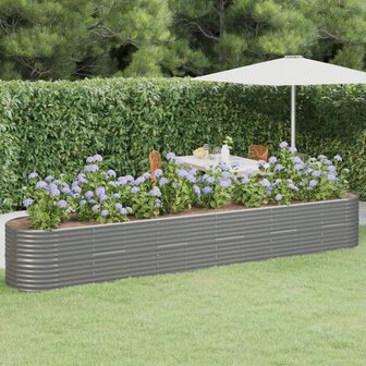 Plantenbak 440x80x68 cm gegalvaniseerd staal grijs